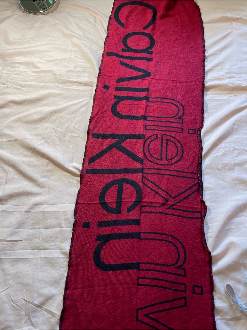 Calvin Klein Red and Black Logo Throw